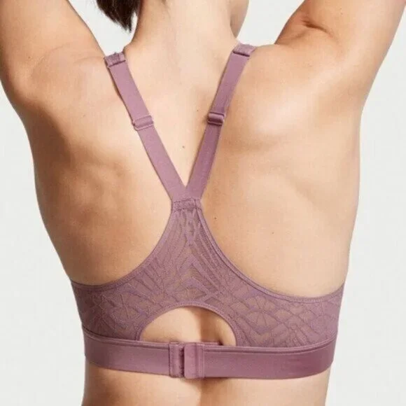 NWOT Victoria's Secret ON POINT Mesh Lace High Neck Wireless Sports Bra - Picture 2 of 2